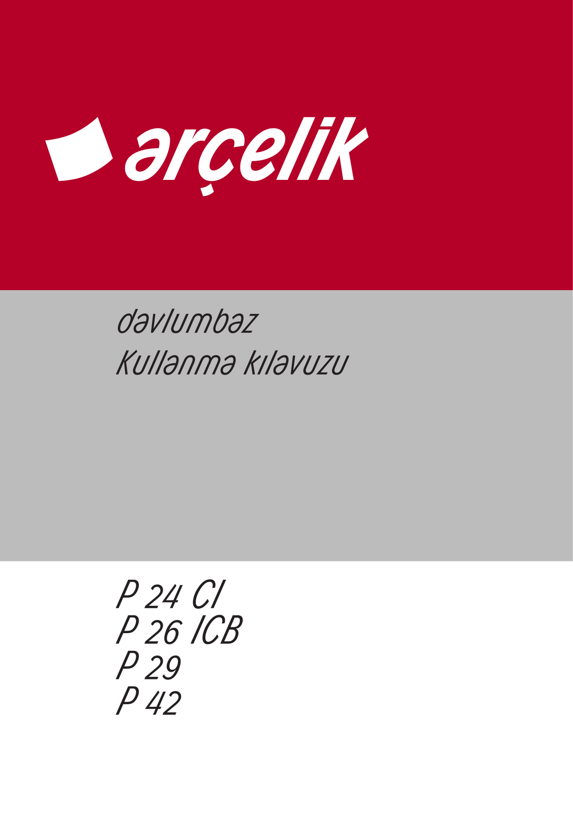 Arçelik P26ICB, P29, P42 User manual