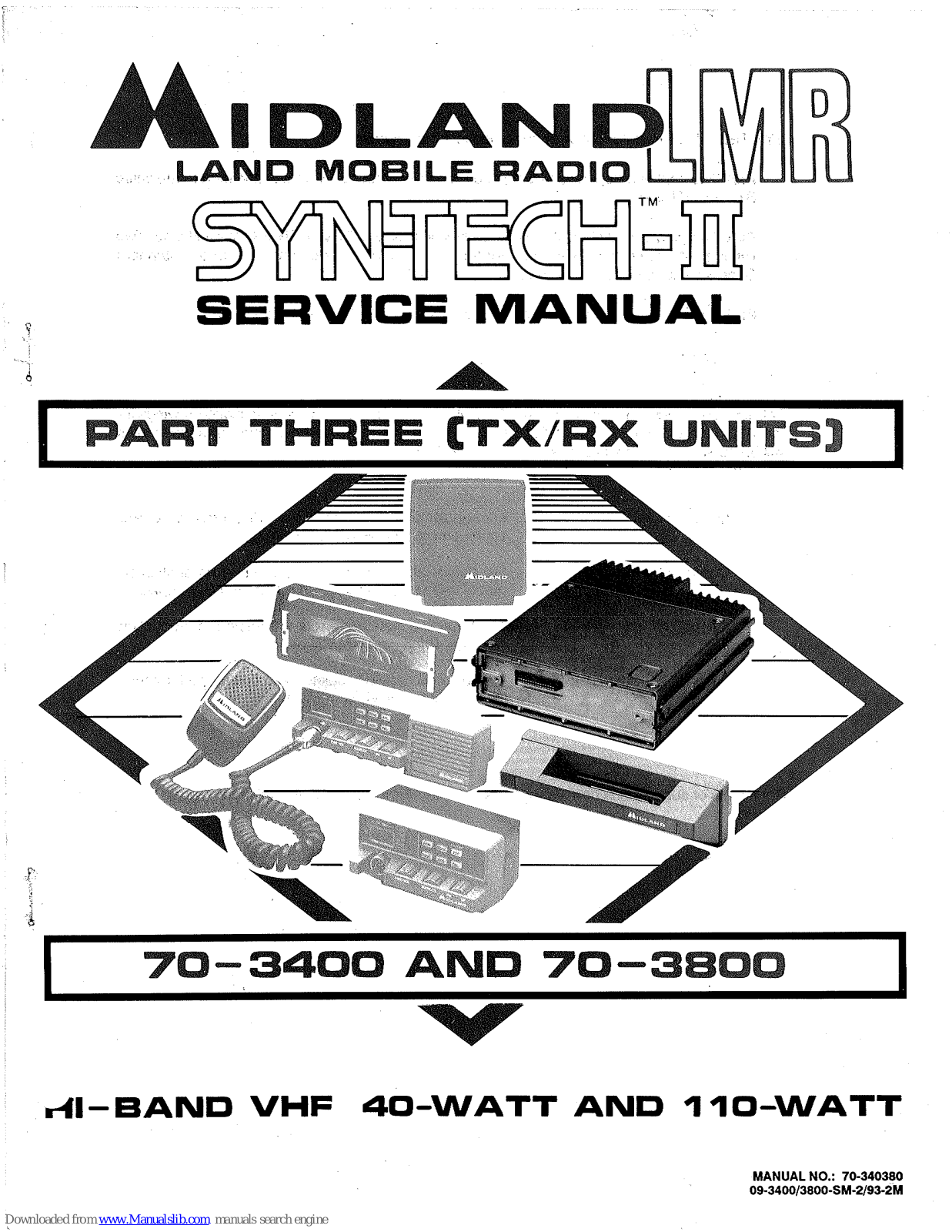 Midland SYN-TECH II 70-3400, SYN-tech 70-3800 Service Manual