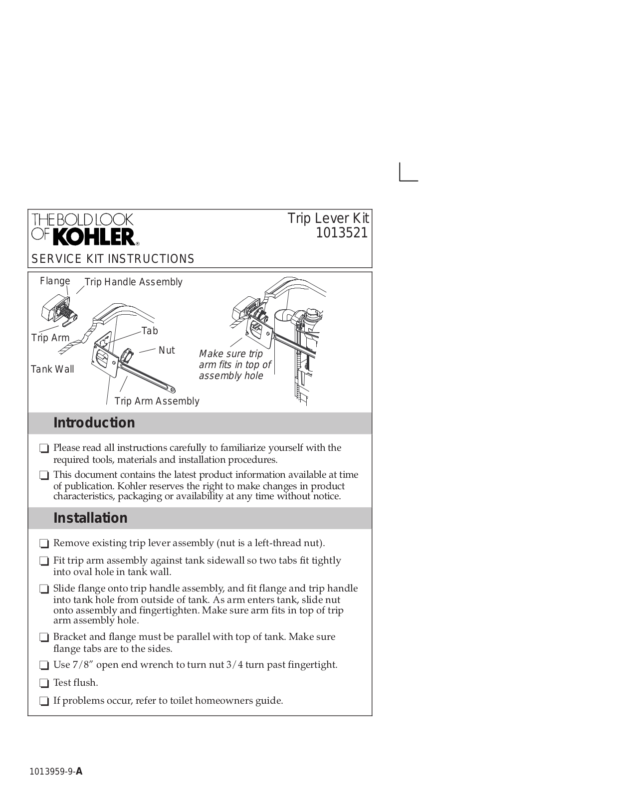 Kohler LBPR3350 Installation & Assembly - ManualMachine.com