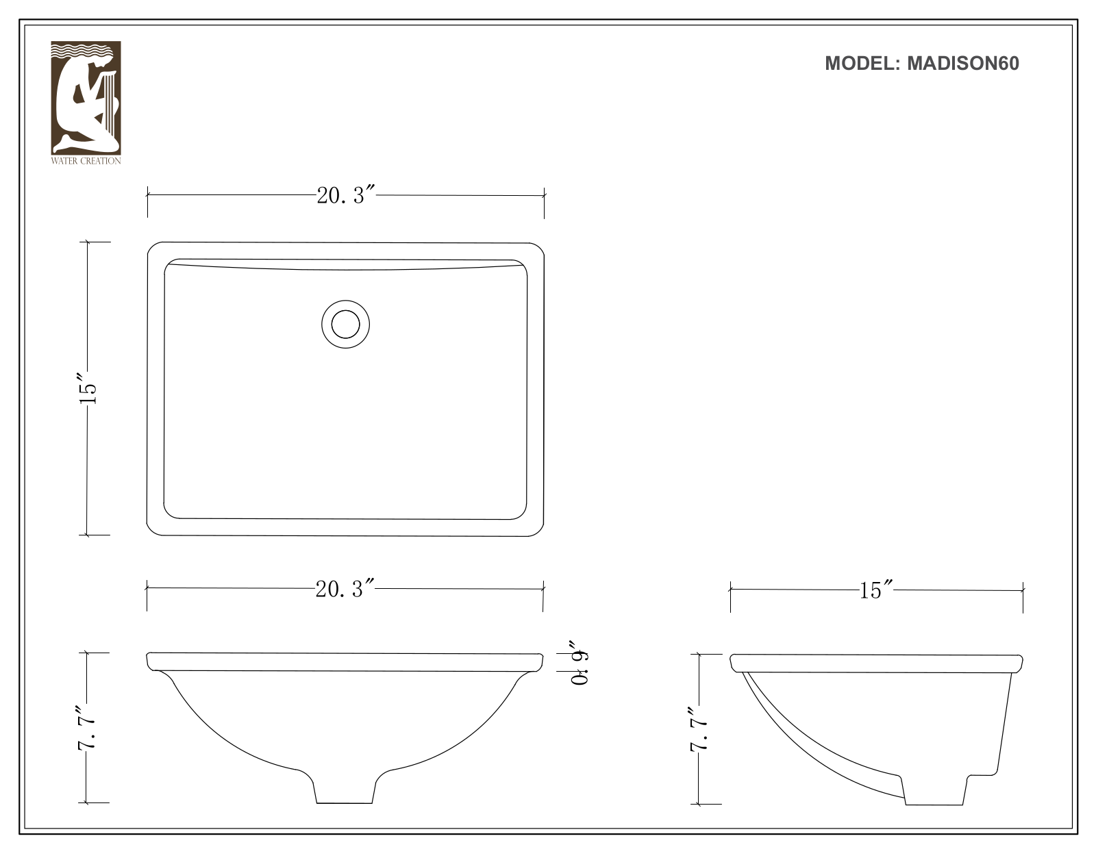 Water Creation MADISON60WC, MADISON60WCF, MADISON60WBF, MADISON60WB, MADISON60GCF User Manual