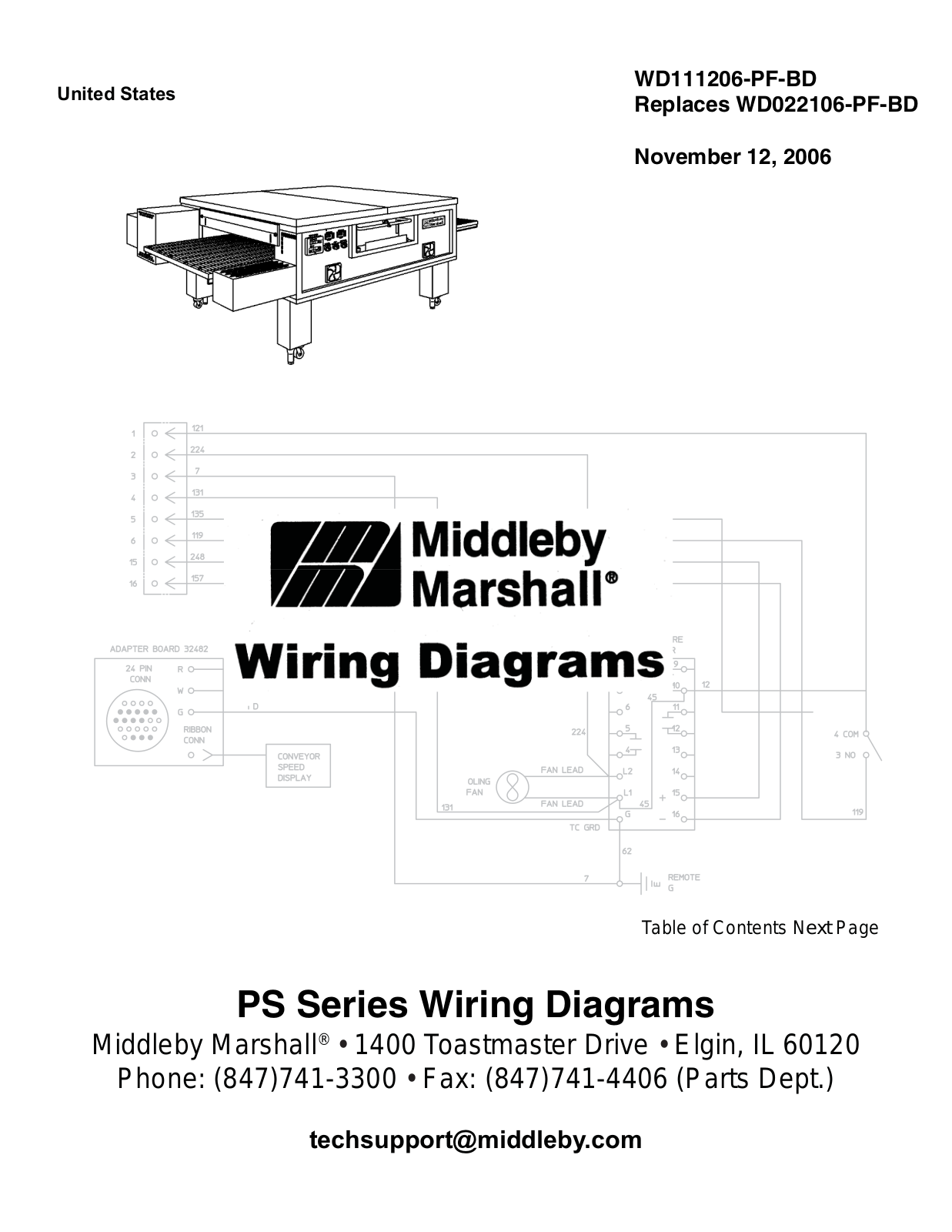 Middleby Marshall Oven PS200 User Manual