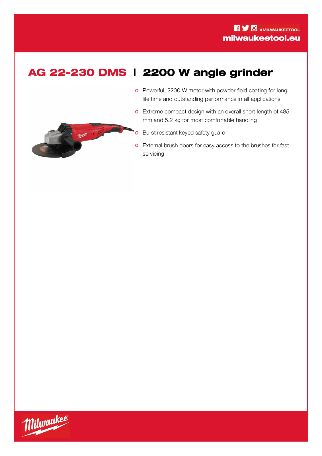 Milwaukee AG 22-230 DMS User Manual