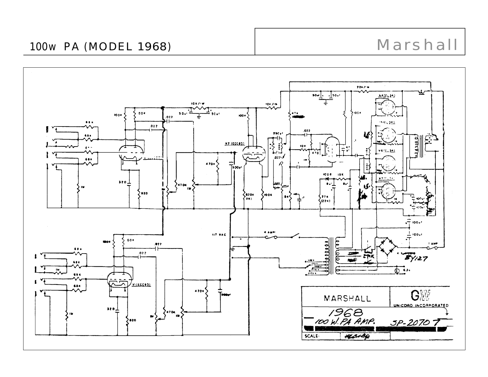 Marshall 1968, 1966 schematic