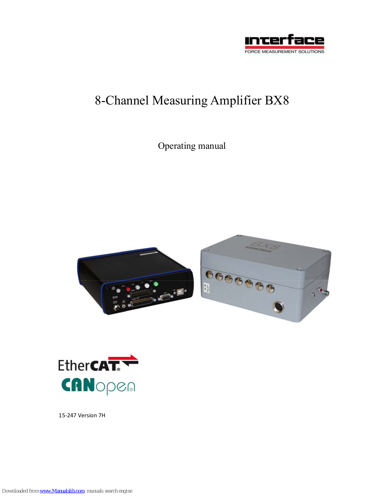 Interface BX8-HD15, BX8-HD44, BX8-AS Operating Manual - ManualMachine.com