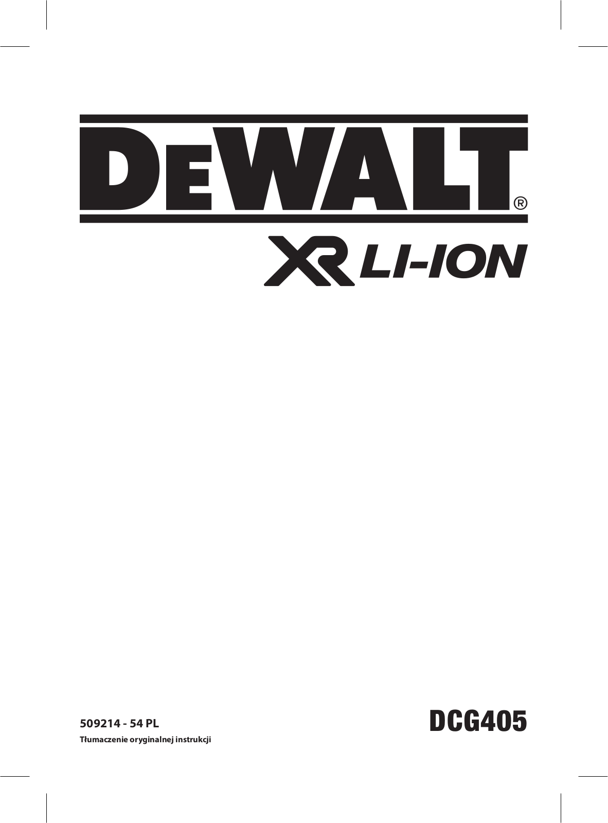 DEWALT DCG405 User guide - ManualMachine.com