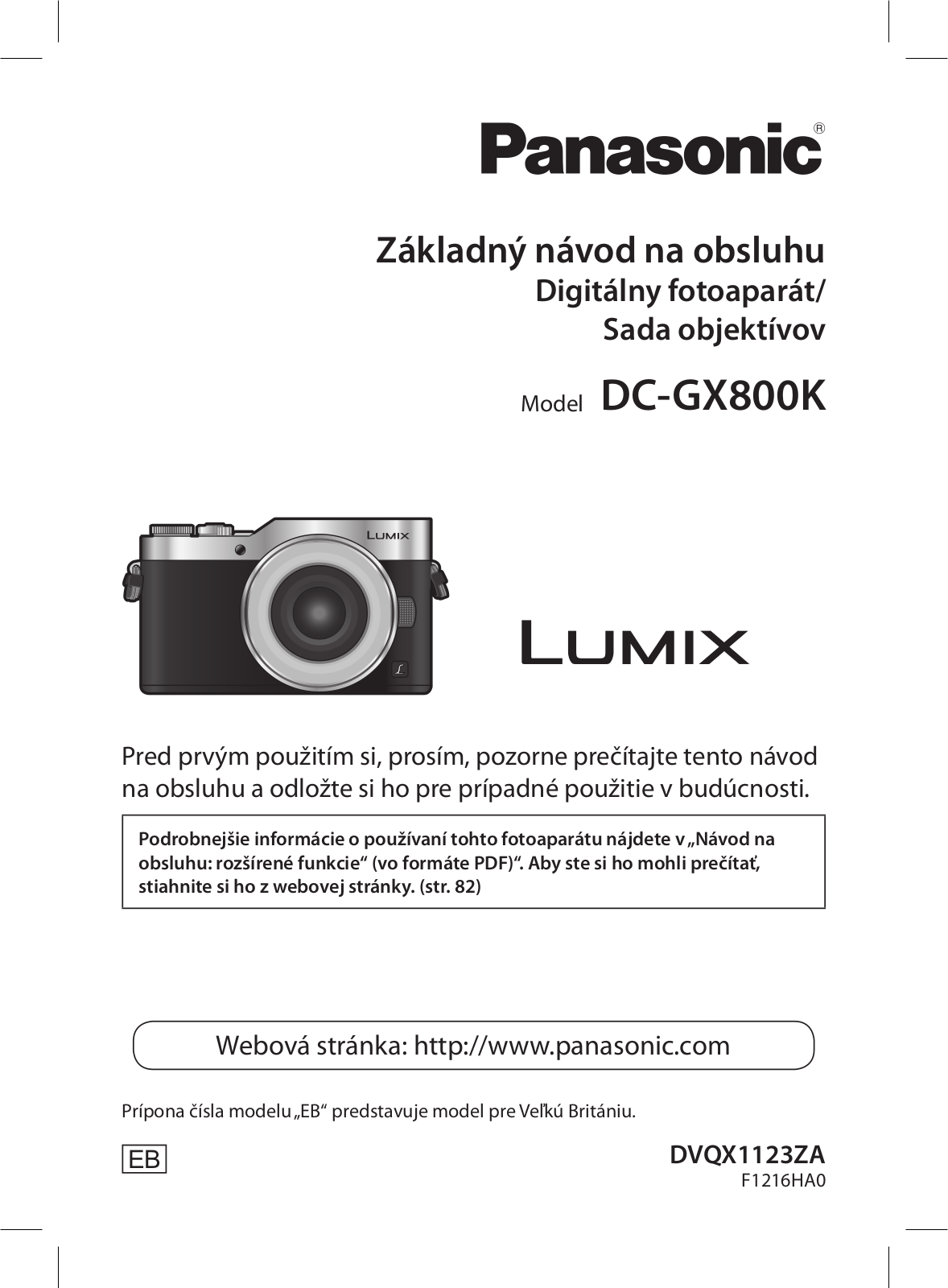 Panasonic DC-GX800K User Manual