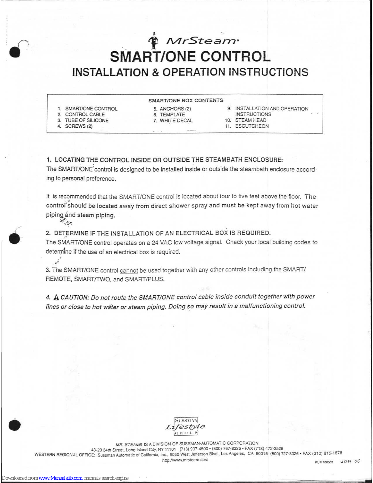 mr. steam SMART/ONE Operation Instructions - ManualMachine.com
