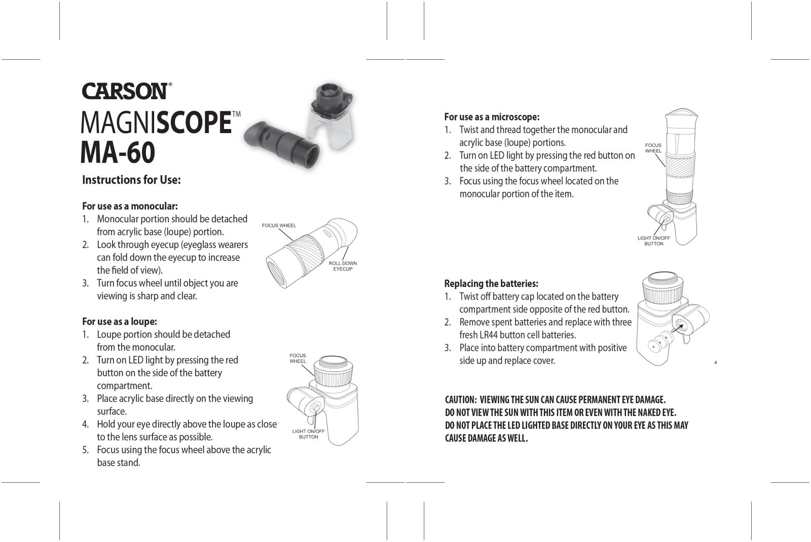 Carson MA-60 User Manual