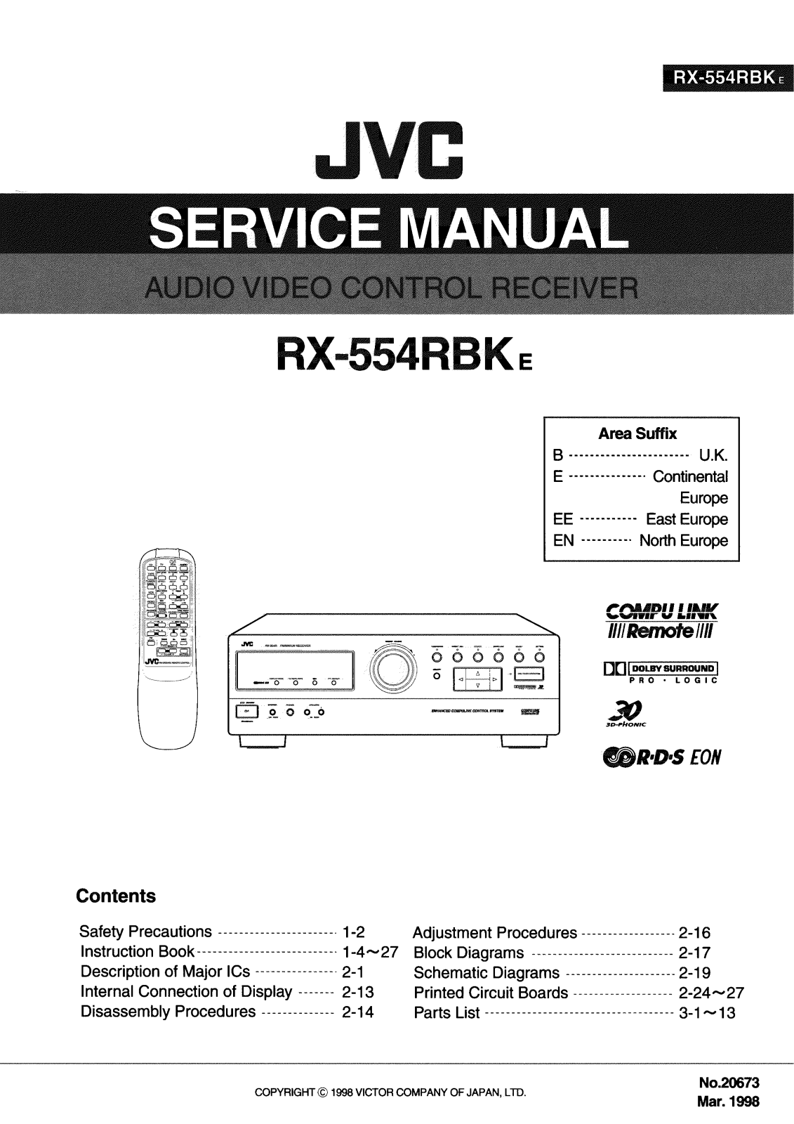 JVC RX-554RBK Service Manual