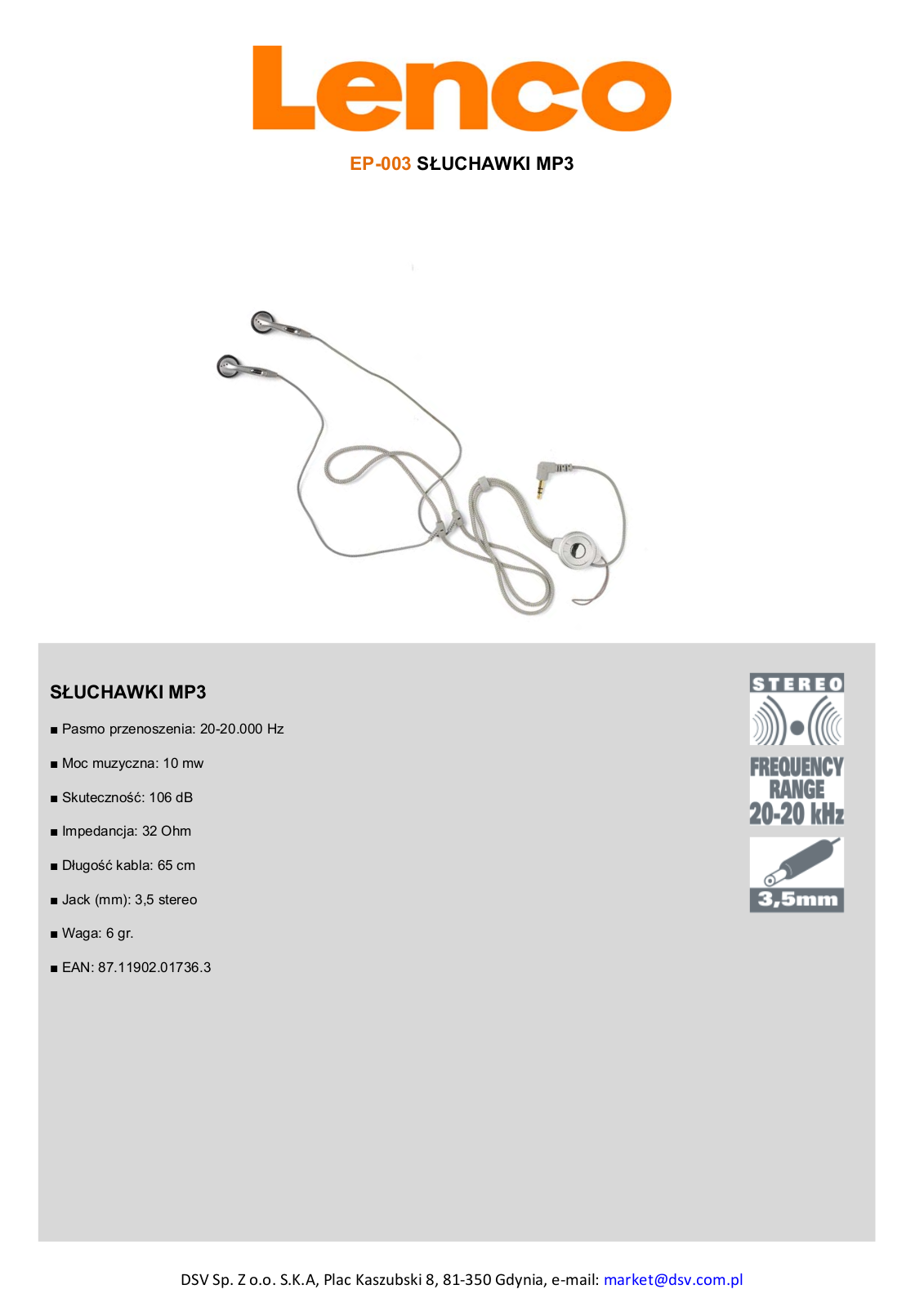 Lenco EP-003 BROCHURE