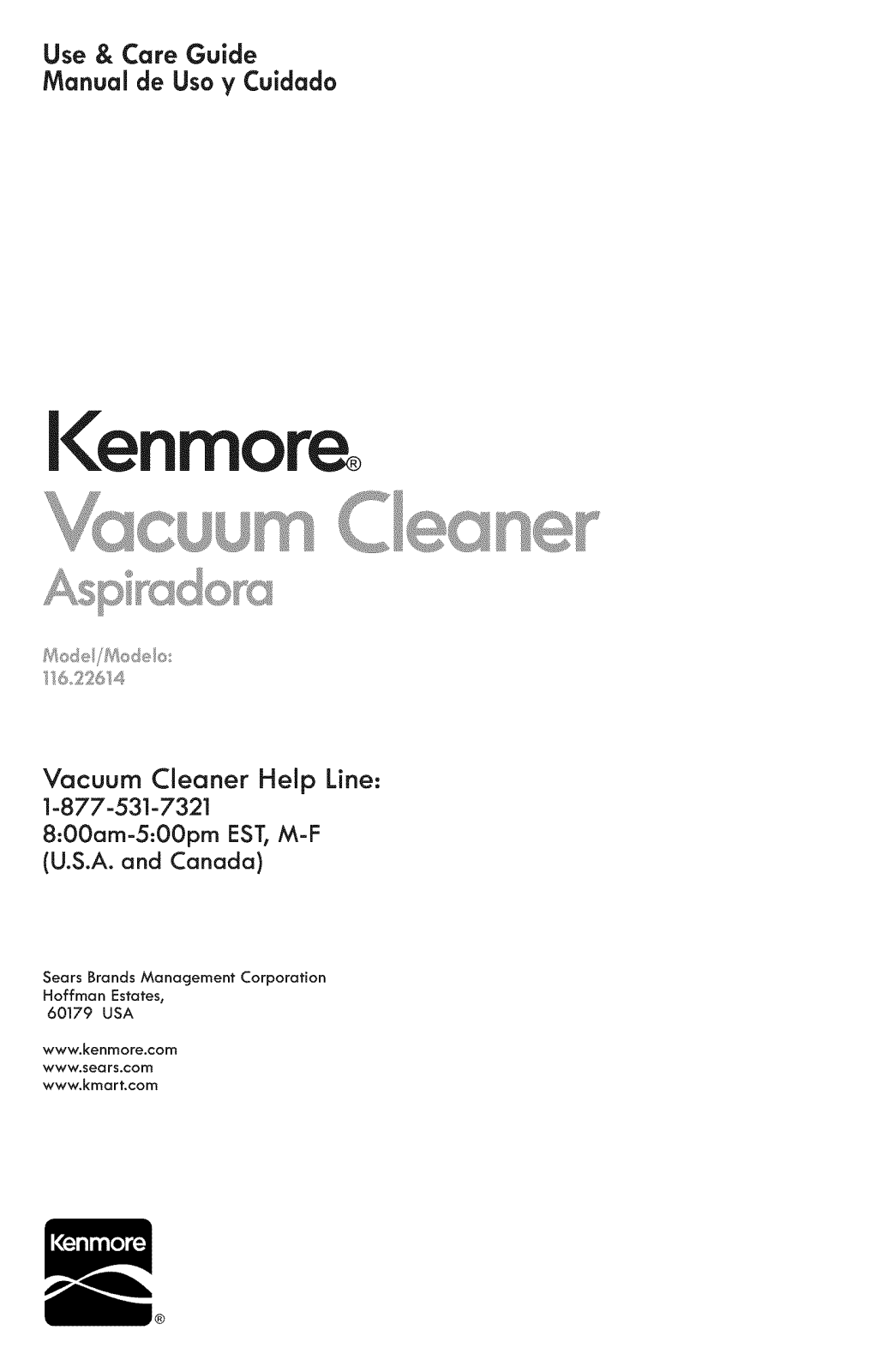 Kenmore 11652614310, 11622614310 Owner’s Manual