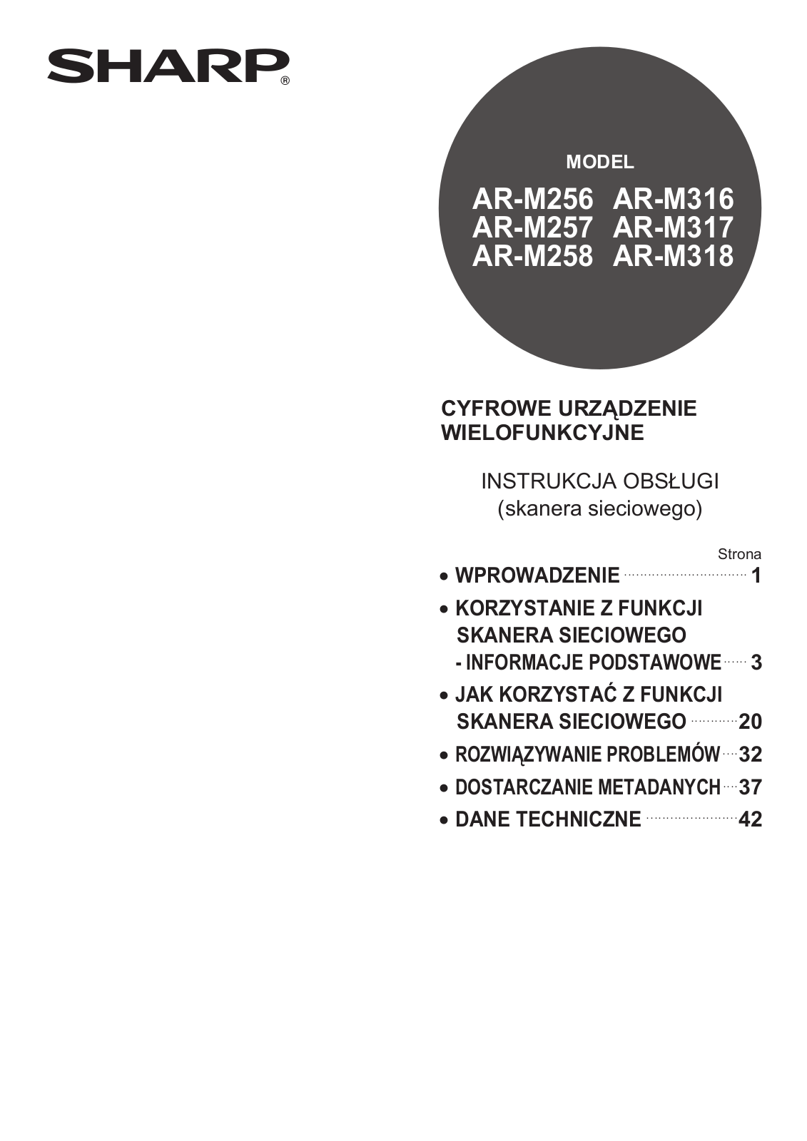 Sharp AR-M257, AR-M317, AR-M256, AR-M316 User Manual