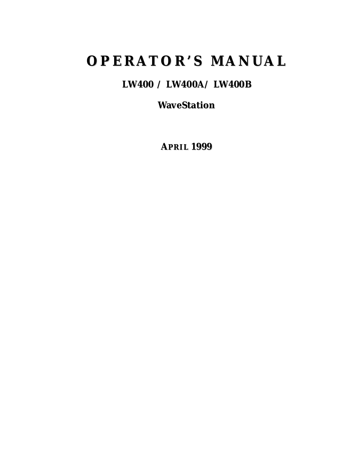 Lecroy LW400A-OM1 User Manual