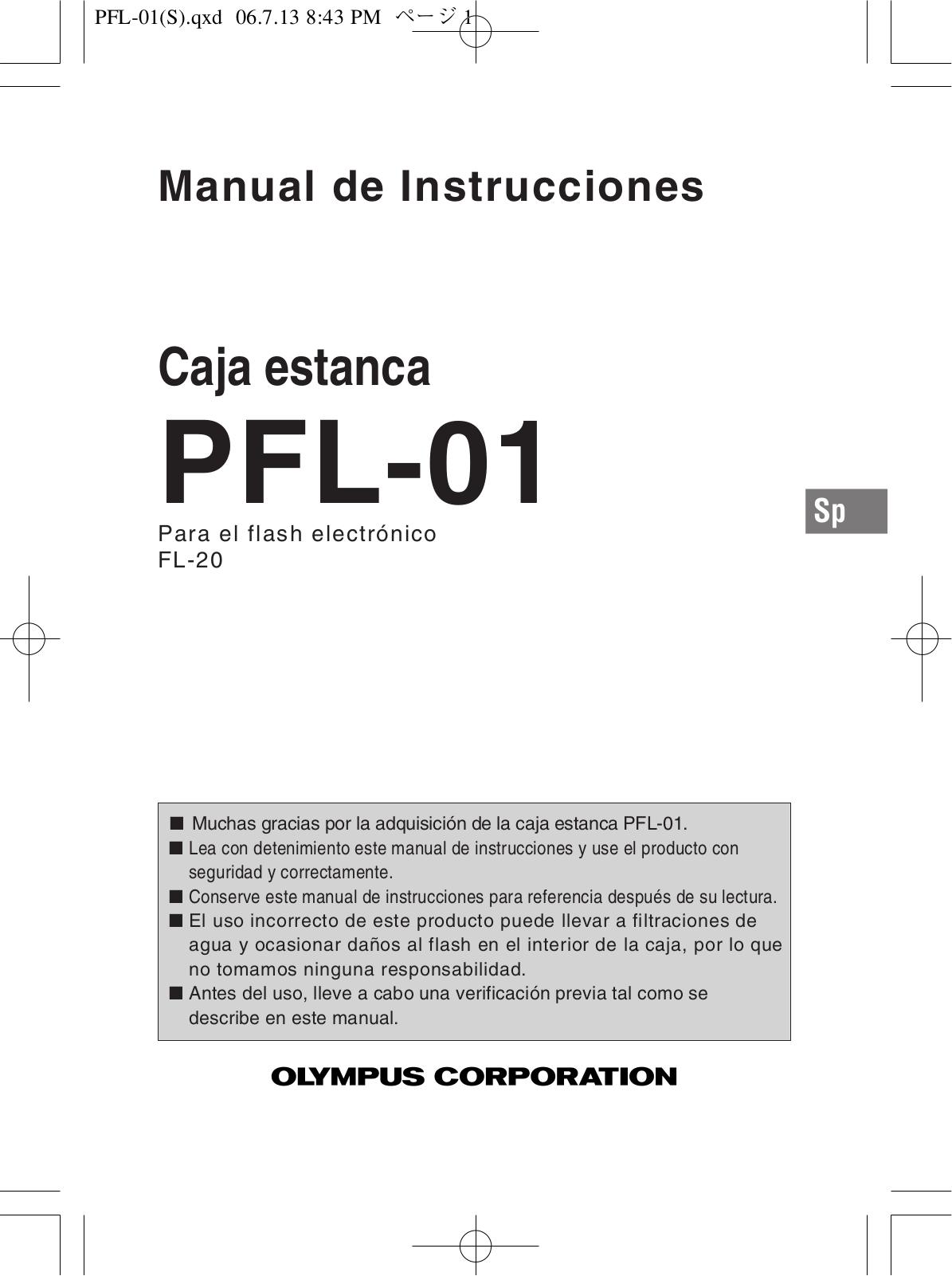 Olympus PFL-01 Instructions Manual