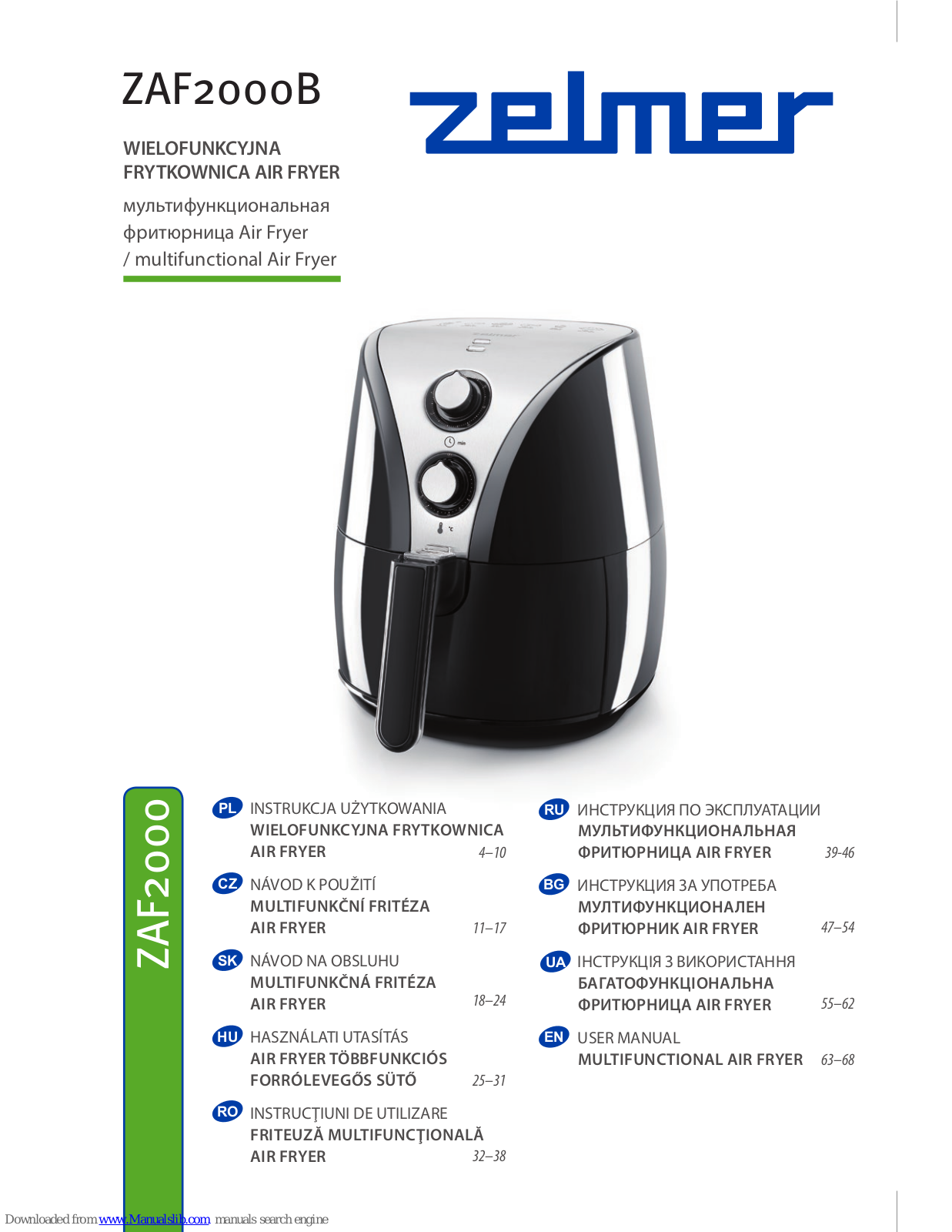 Zelmer ZAF2000B User Manual