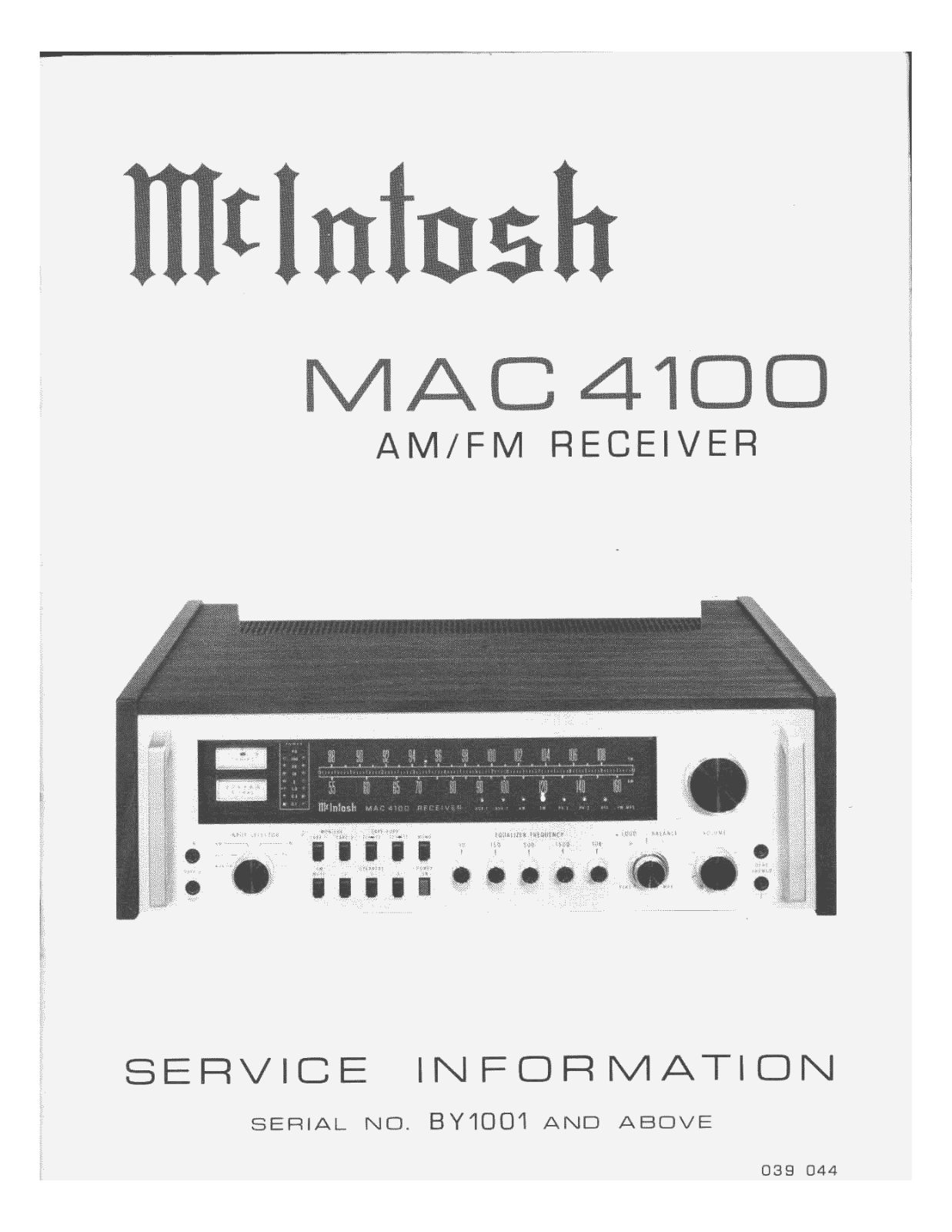 McIntosh MAC 4100 Service Manual