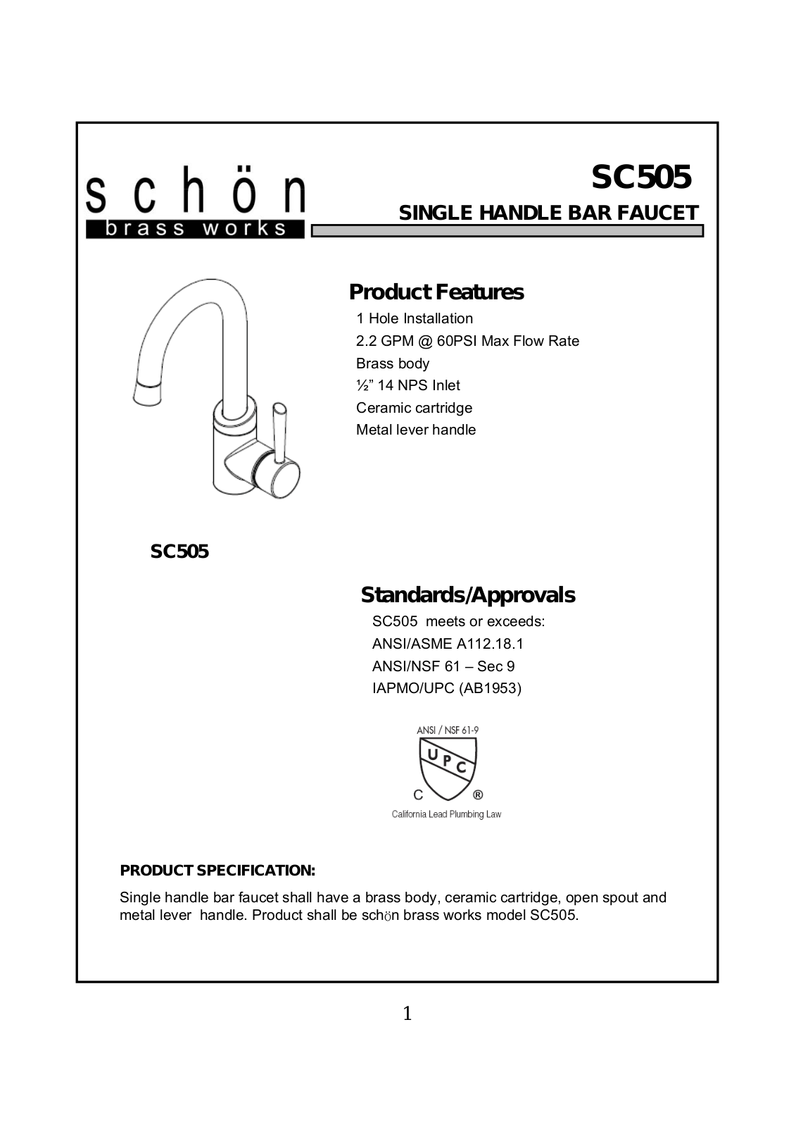 Factory Direct Hardware 505 User Manual