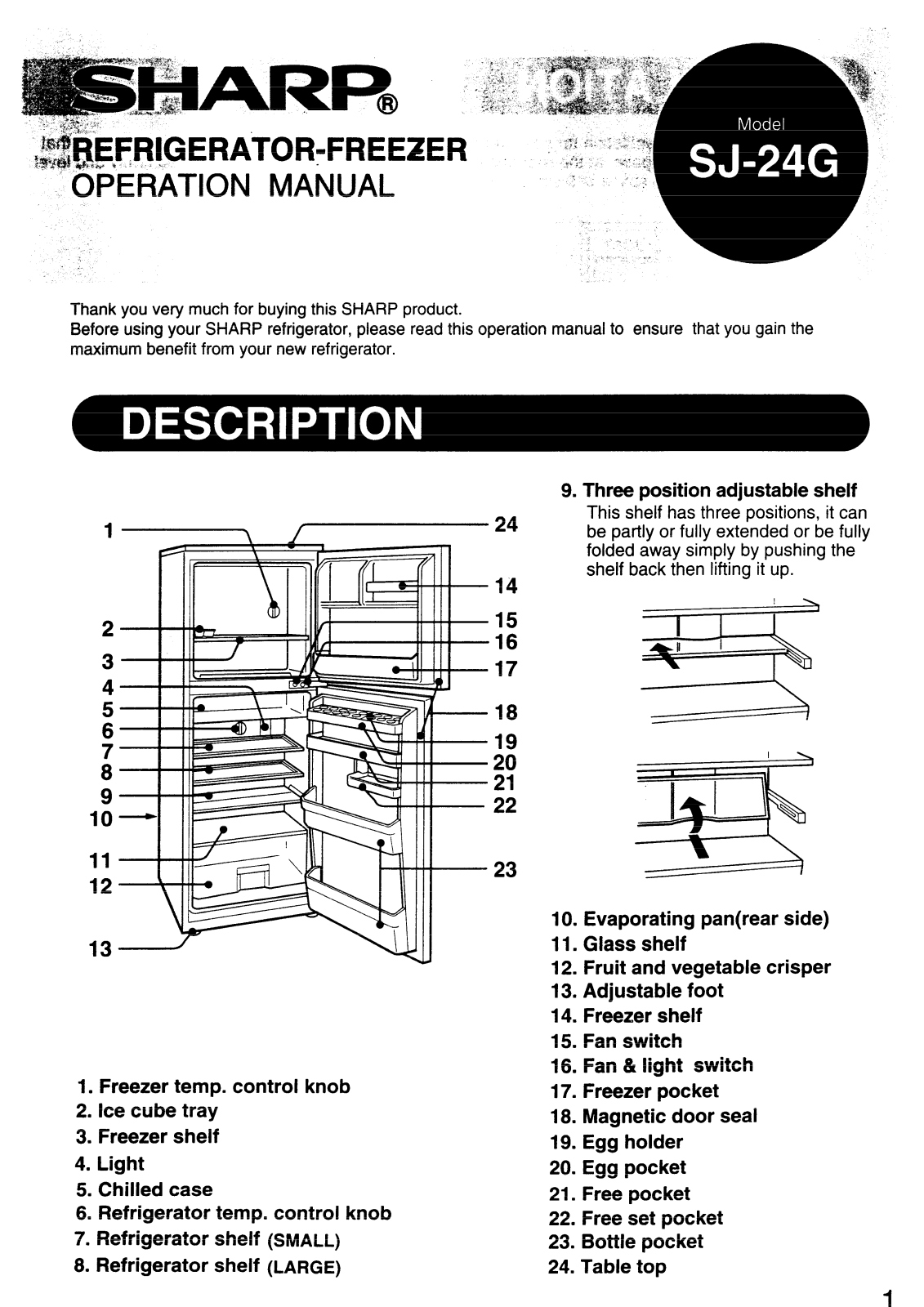 Sharp SJ-24G User Manual - ManualMachine.com