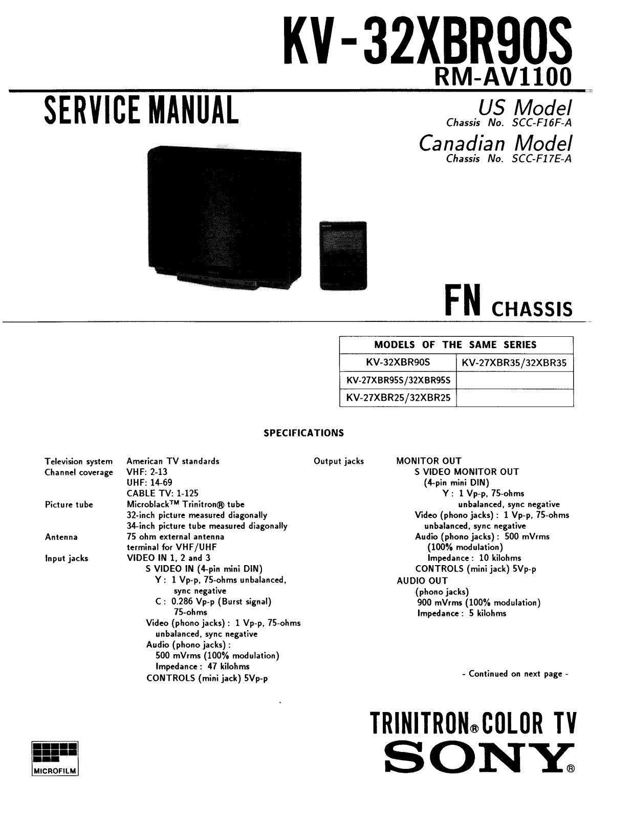 Sony SCC-E16F-A Service Manual