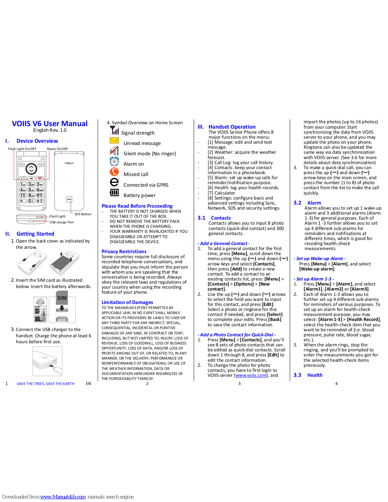 VOIIS V6, V7, V7g User Manual