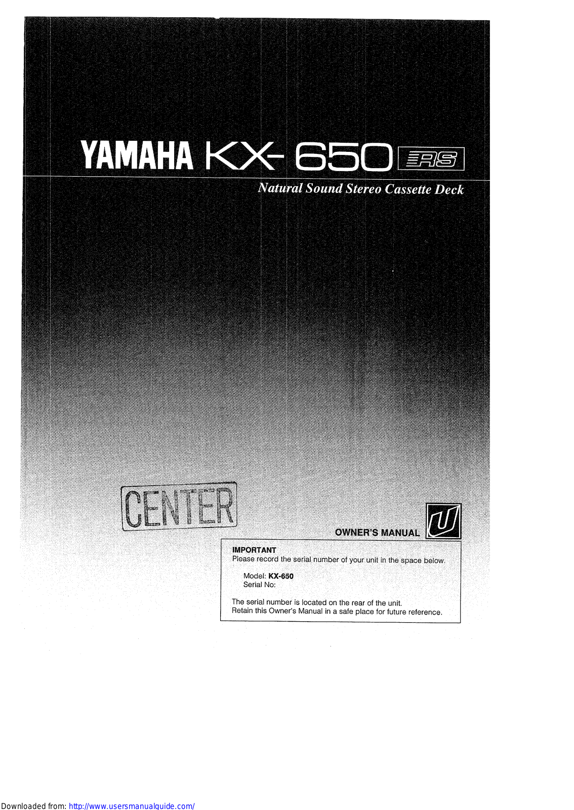 Yamaha Audio KX-650 User Manual