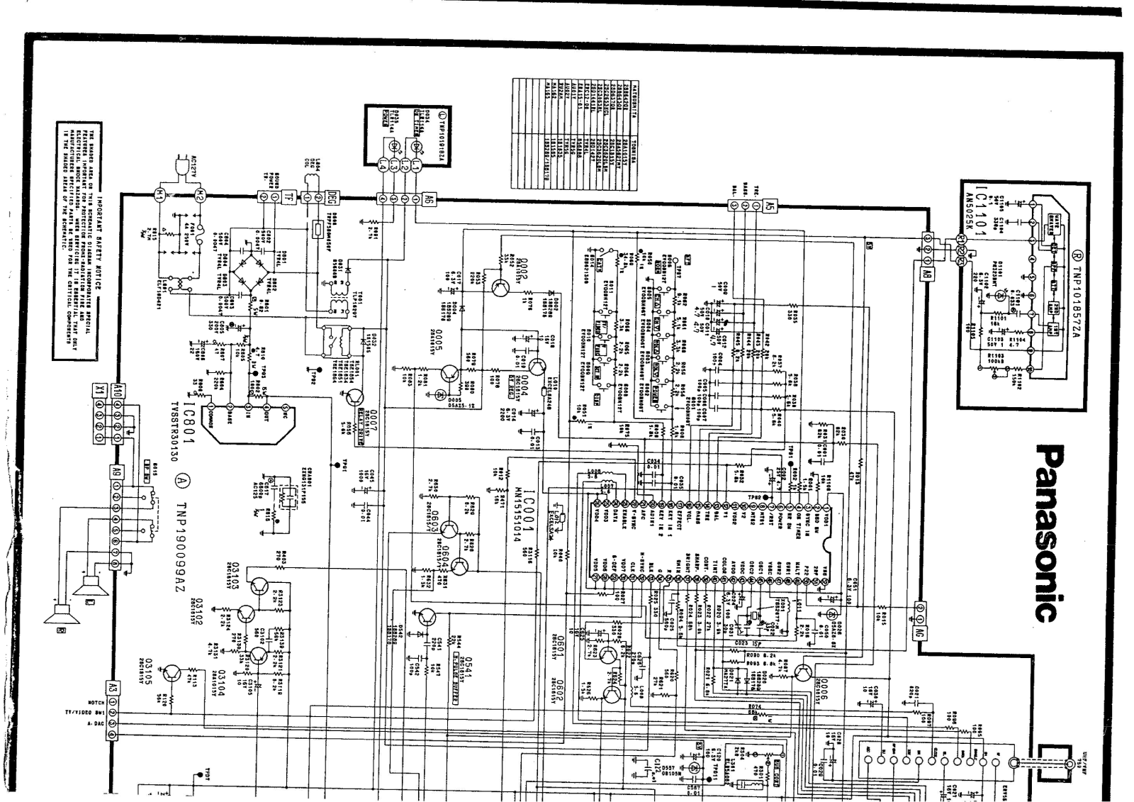 Panasonic CT2161 Diagram