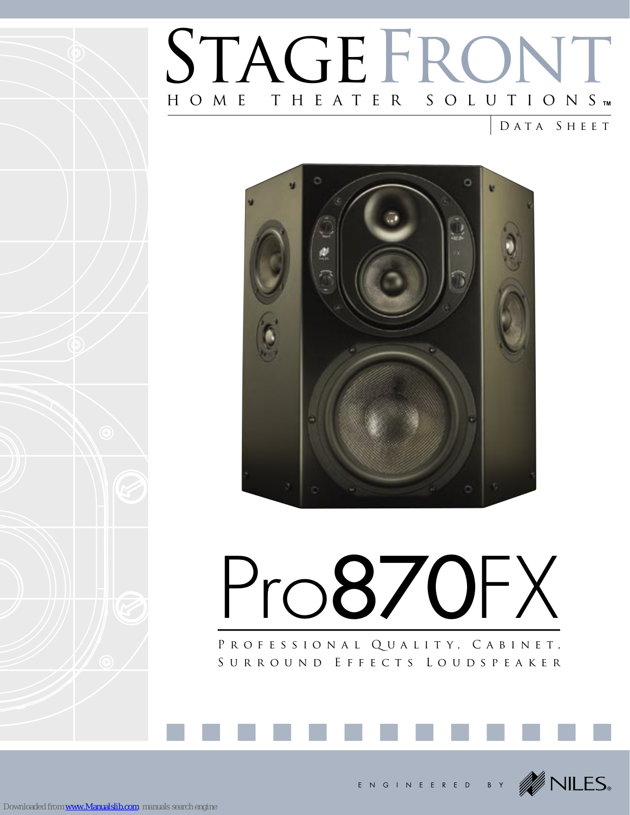 Niles StageFront Pro870FX Datasheet - ManualMachine.com
