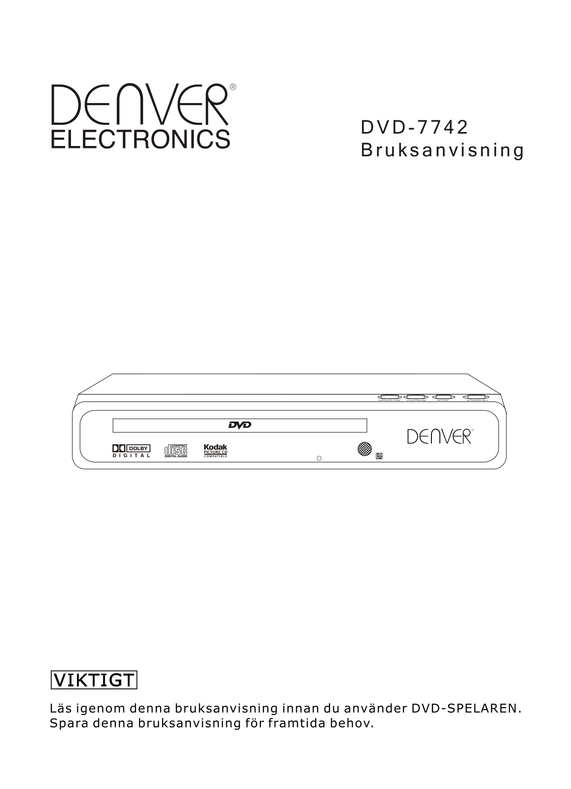 Denver DVD-7742 User Manual