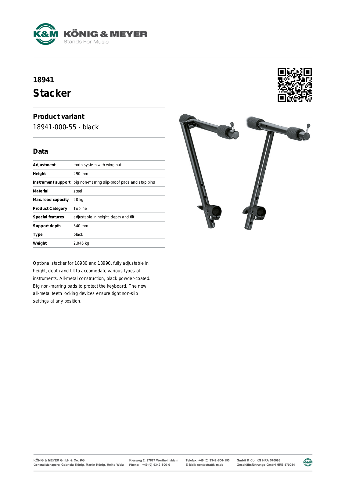 Konig & Meyer 18941 Specification