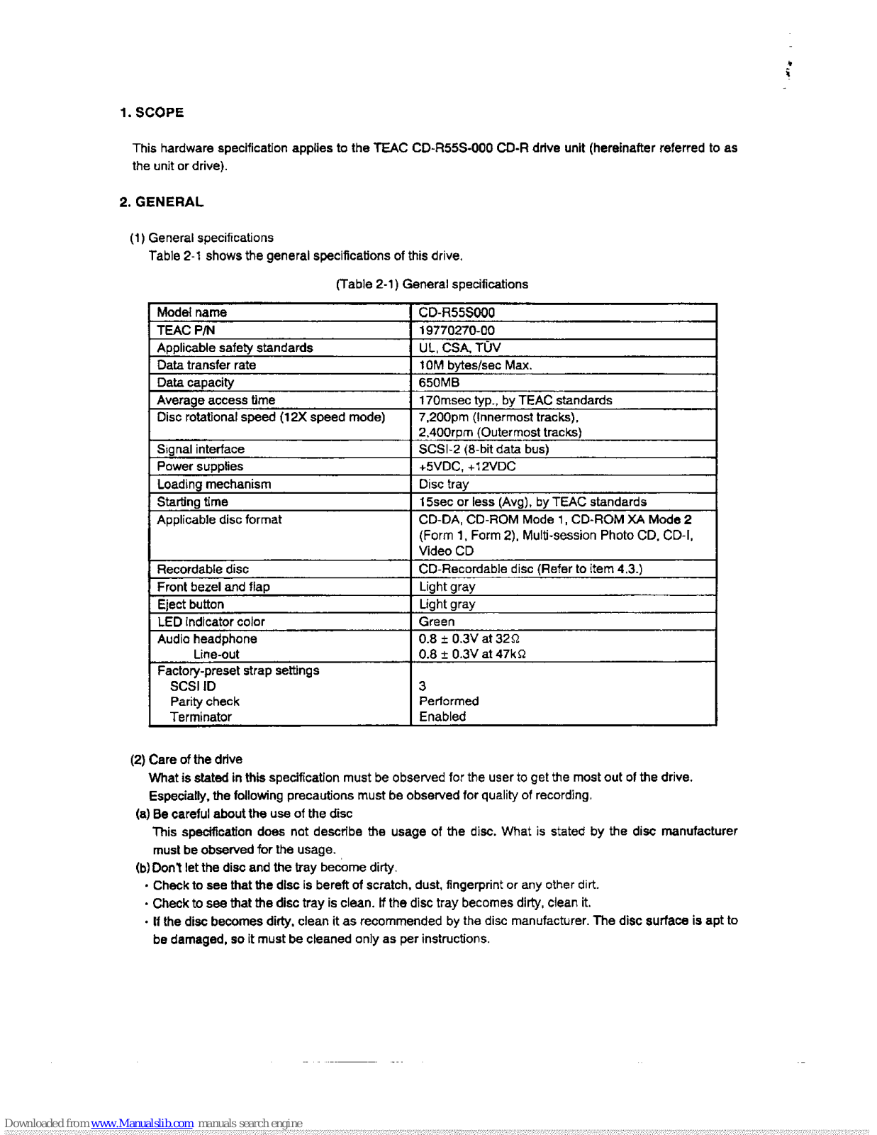 Teac CD-R55S000 User Manual