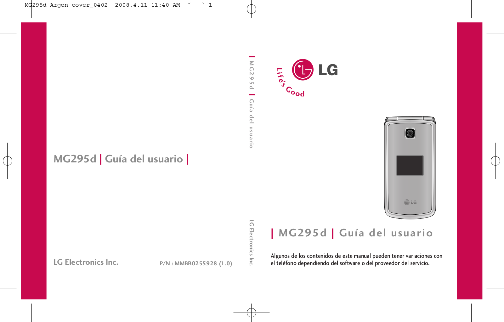 LG MG295D Owner's manual