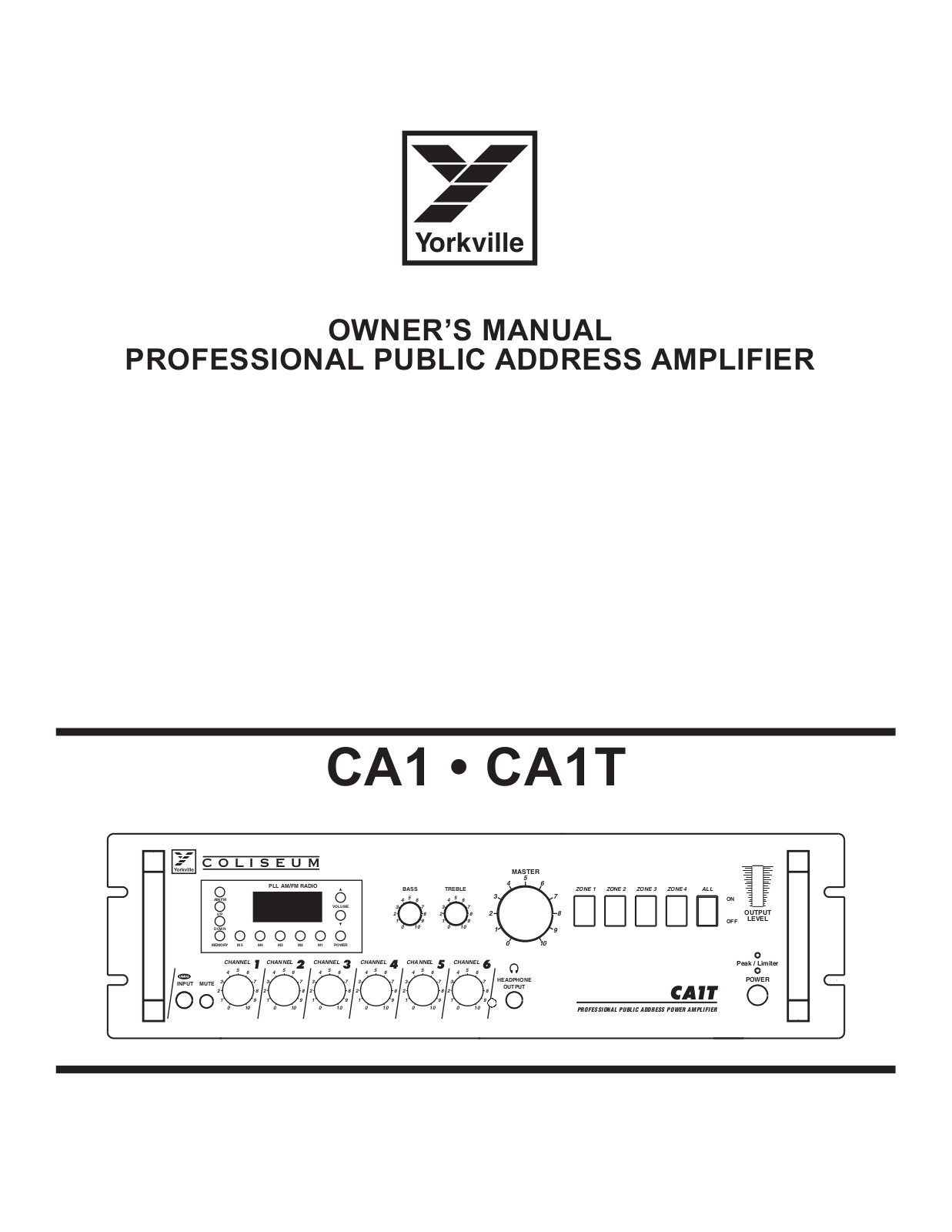 Yorkville Sound CA1T, CA1 User Manual