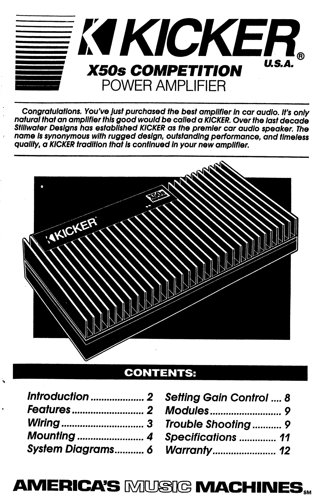 Kicker x50s User Manual