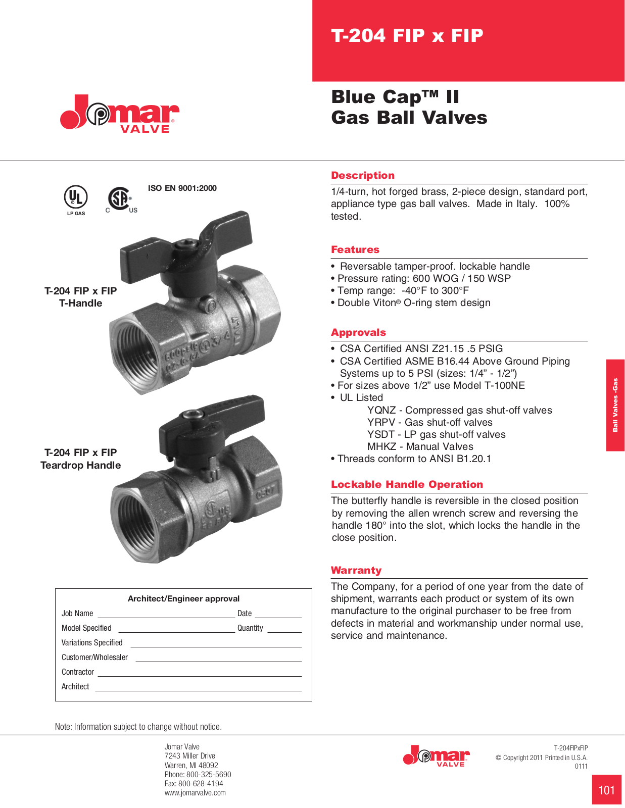 Jomar T-204 FIP User Manual