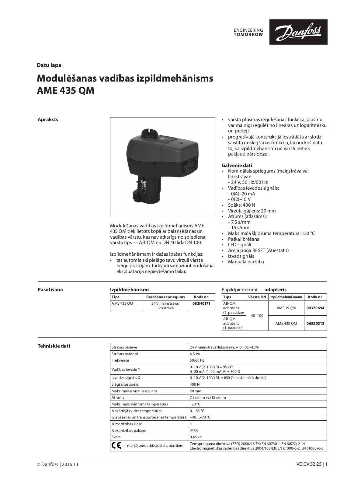 Danfoss AME 435 QM Data sheet