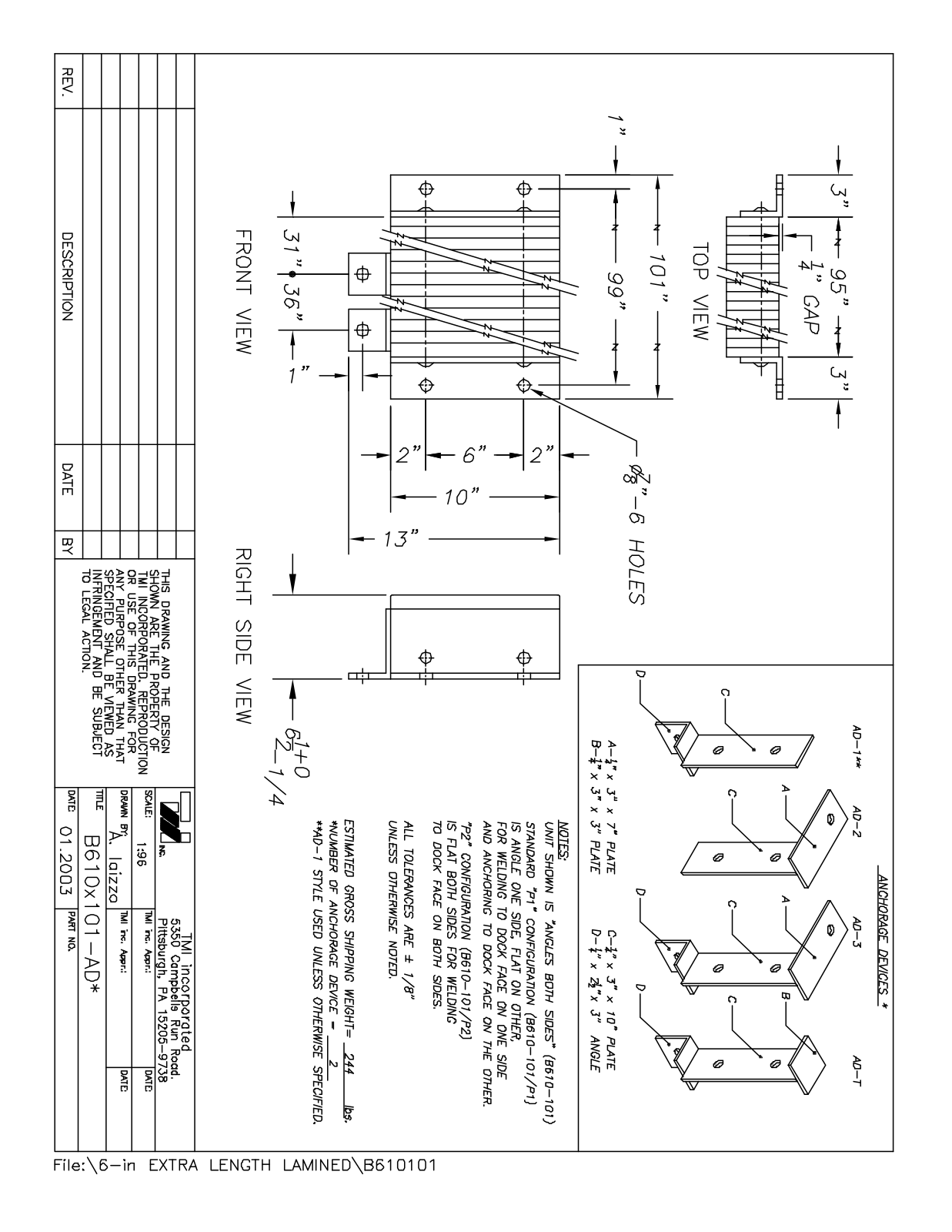 Tmi B610101 User Manual