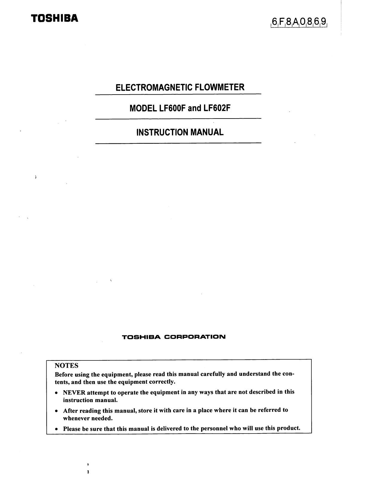 Toshiba LF602F User Manual