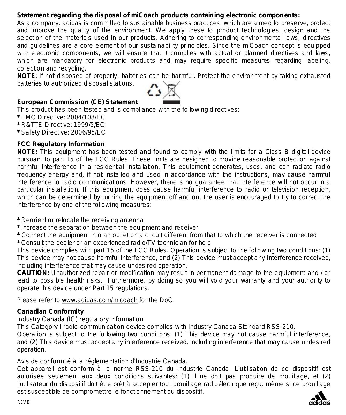 Adidas USBDONGLE User Manual