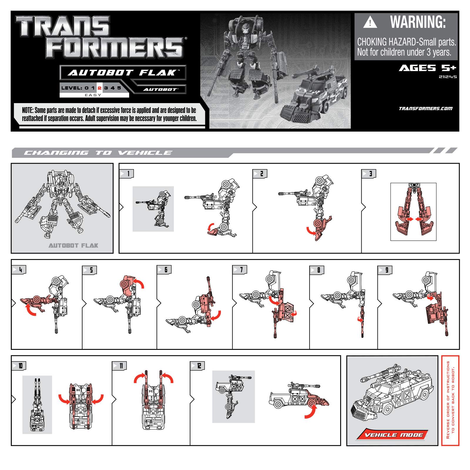 Hasbro TRANSFORMERS AUTOBOT-FLAK AND ROLLBAR User Manual