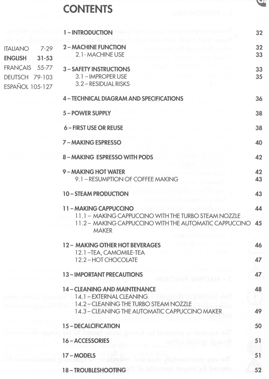 La pavoni CELLINI User Manual