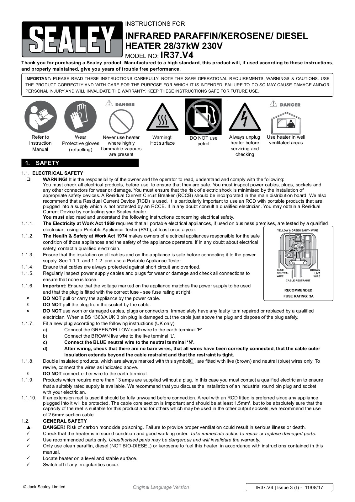 Sealey IR37.V4 Instructions Manual