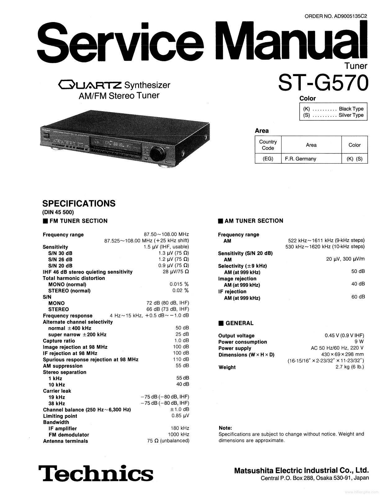 Technics ST-G570 Service Manual