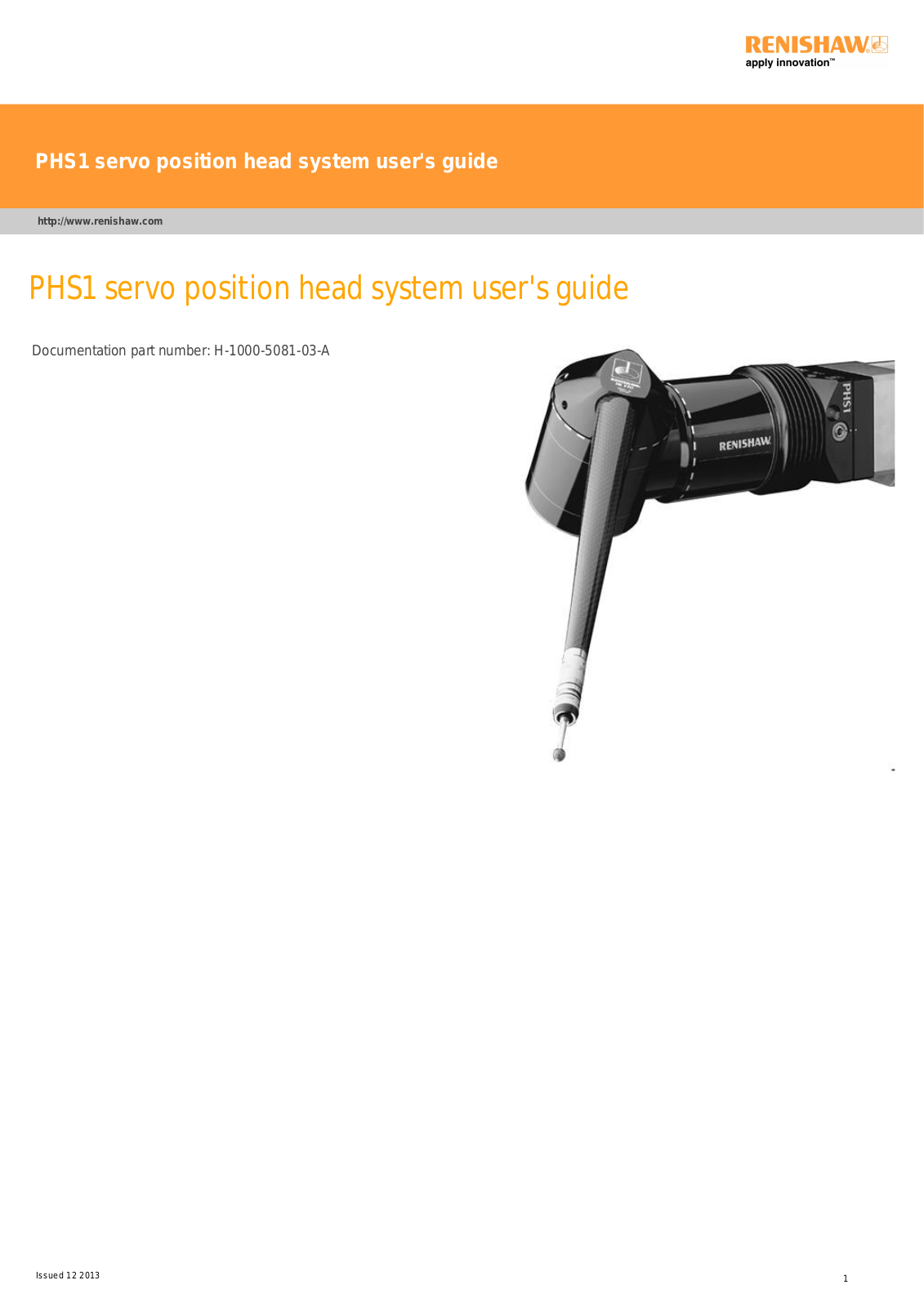 renishaw PHS1 Users Guide