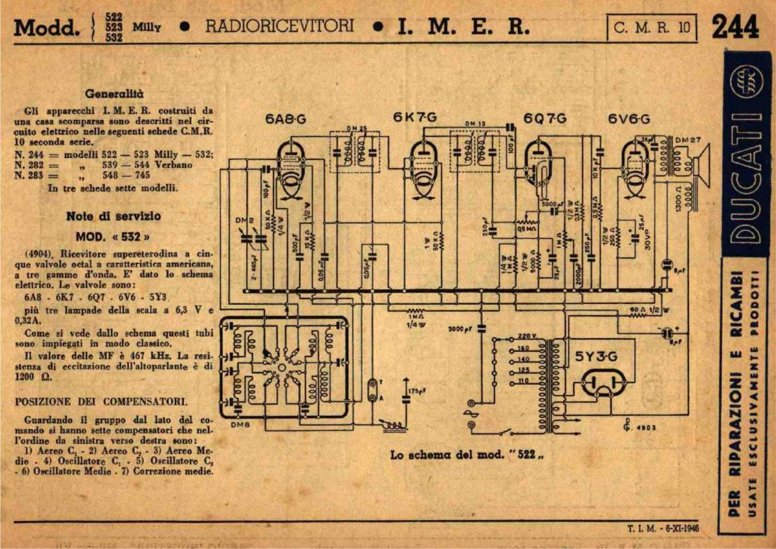 IMER 522, 523, 532 schematic