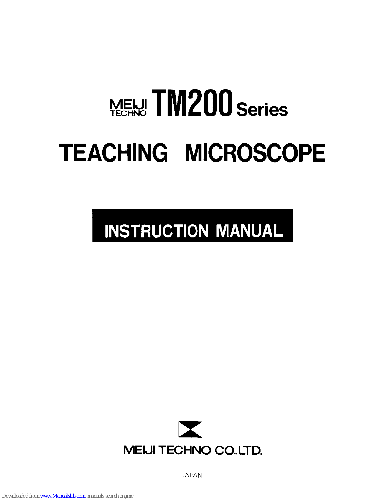 Meiji Techno TM200 Instruction Manual