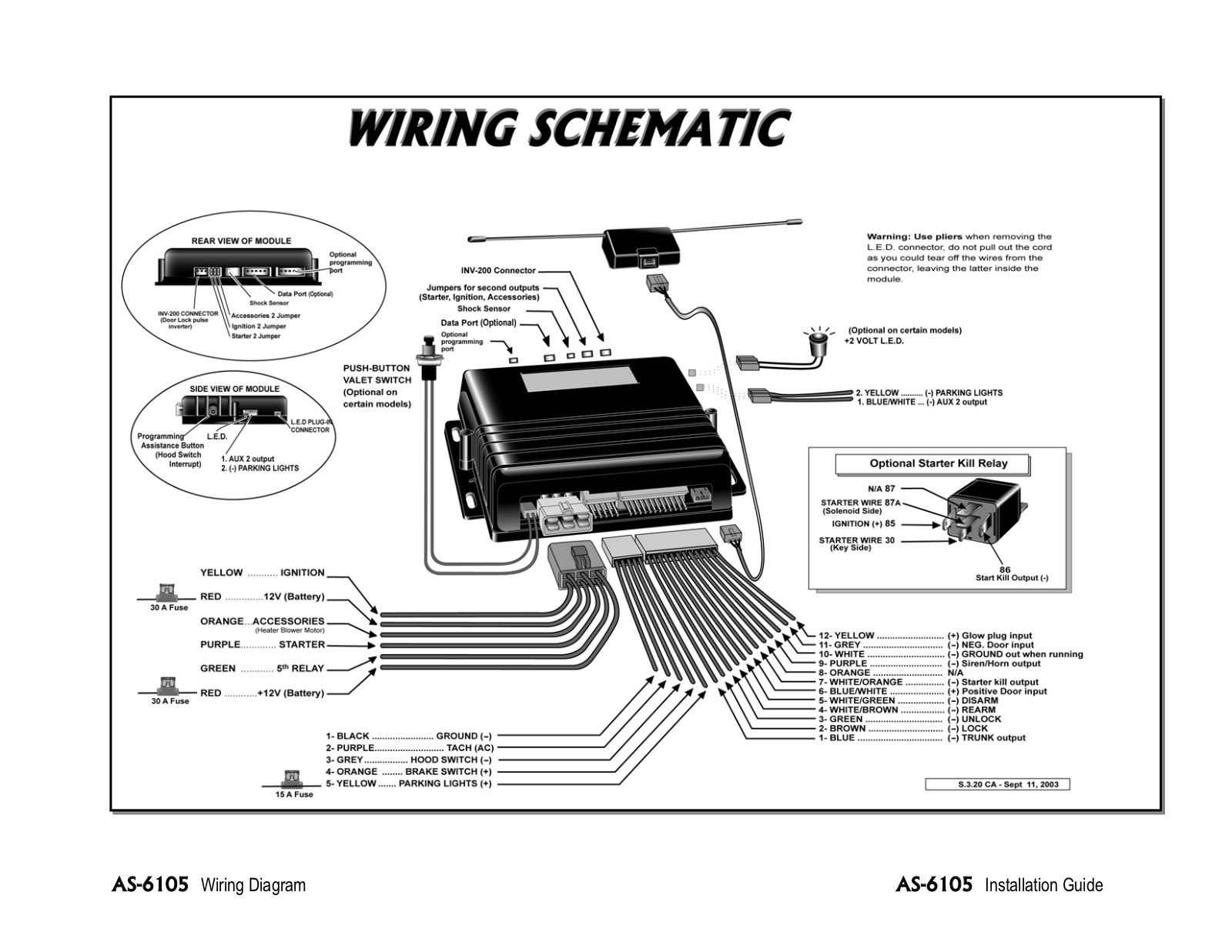 Autostart AS-6105 SH Wiring Guide