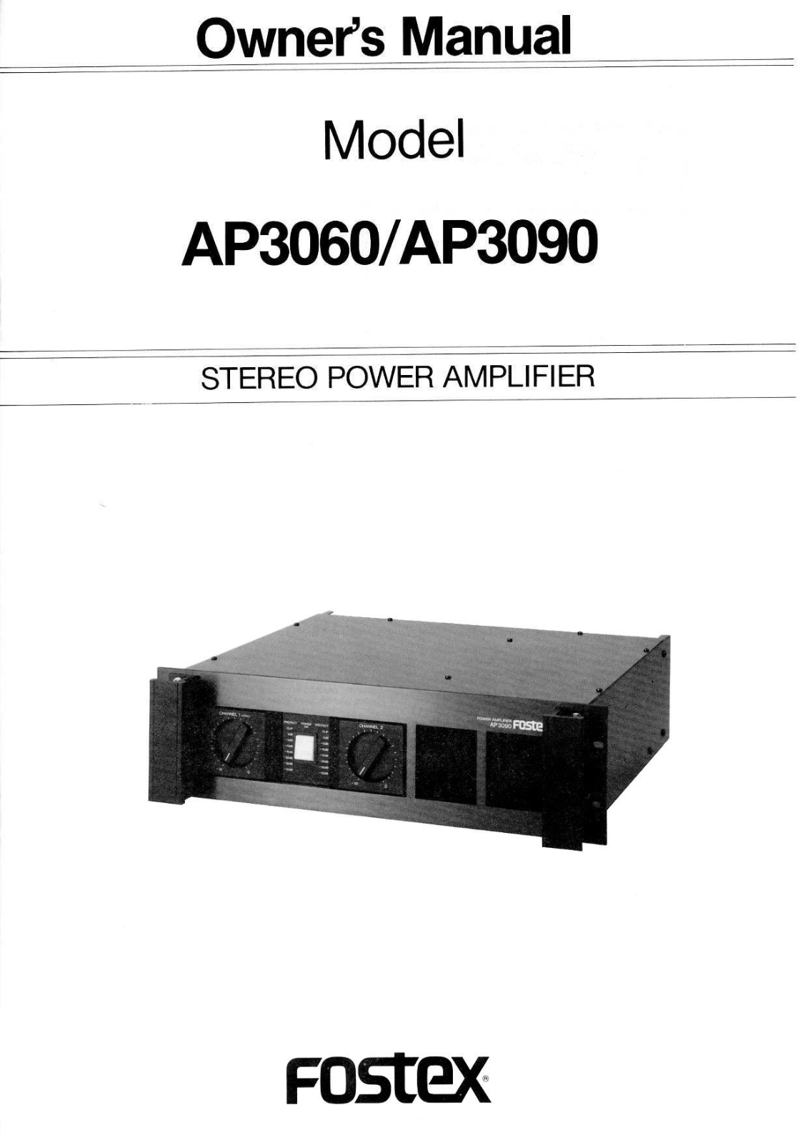 Fostex AP3090, AP3060 User Manual