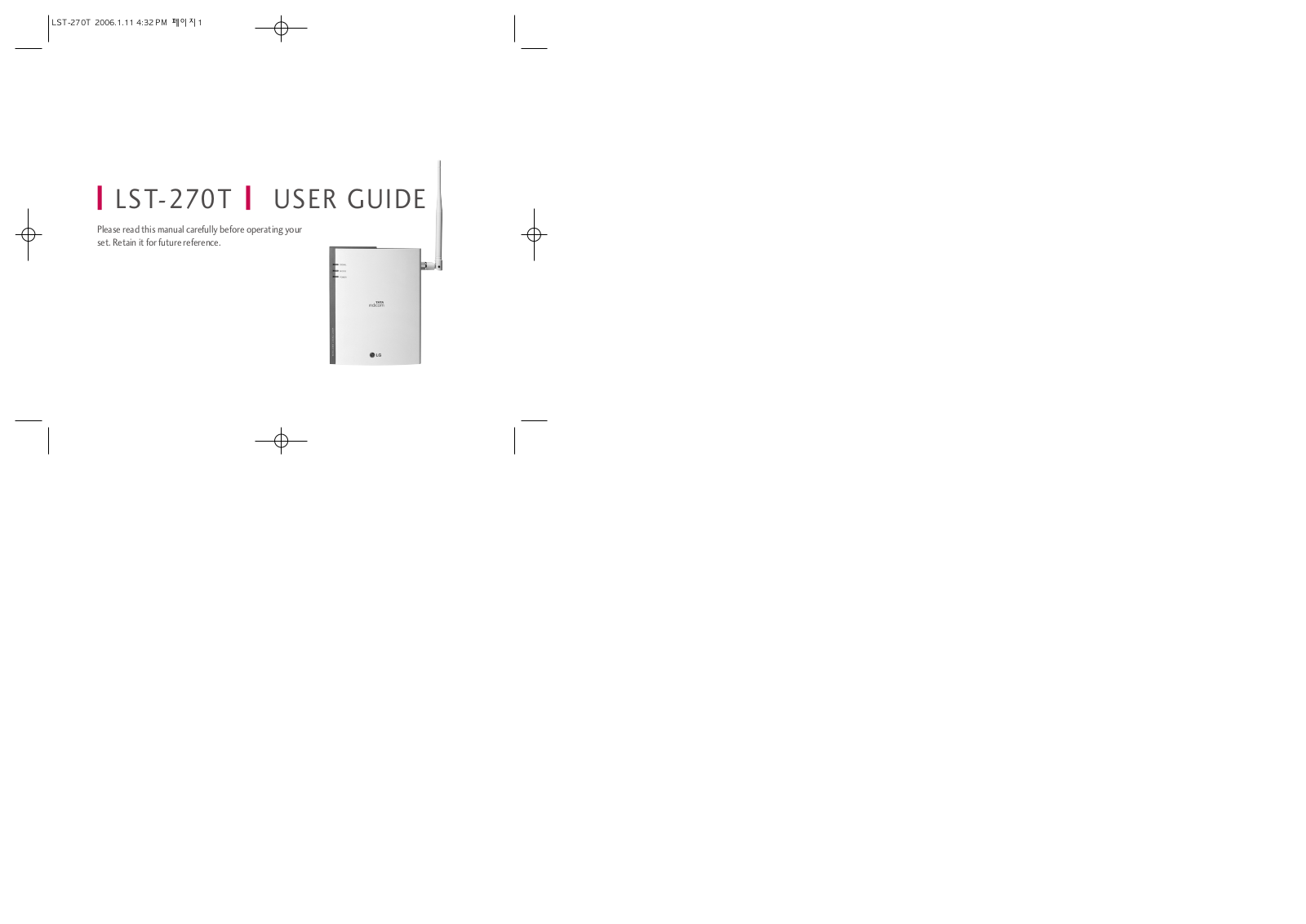 LG LST270 User Manual