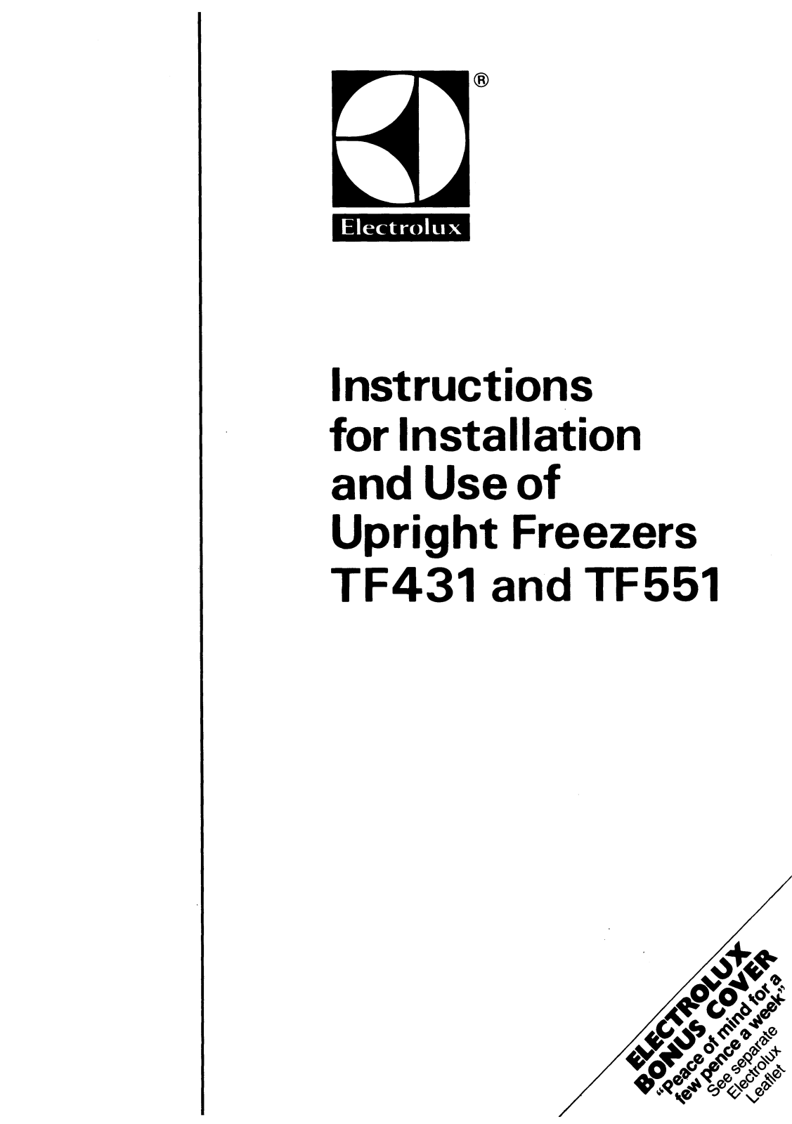 Electrolux TF431 User Manual