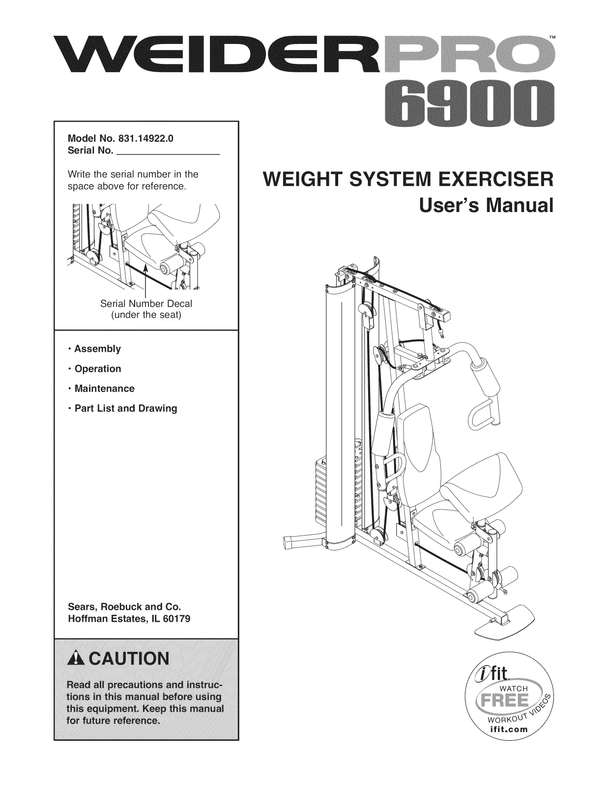 Weider 831.14922.0 User Manual - ManualMachine.com